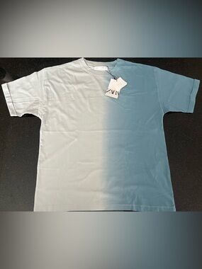 ZARA Light Blue Ombre Crew Tee